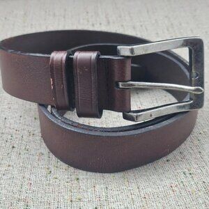 Full Grain Cowhide Leather Belt Men Brown Waistband Pin Buckle Size 36/90